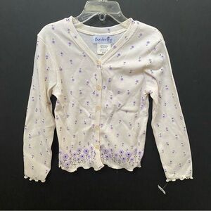 Borderline Kids Girl’s Flower Cardigan Sweater Vintage Spring 90s Lettuce Hem
